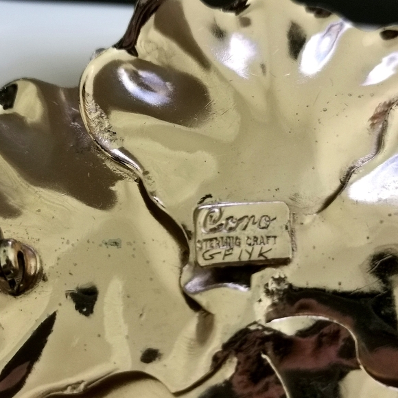 RARE Coro Sterling Silver Large 3D Flower Statement Brooch Pin - Picture 6 of 7